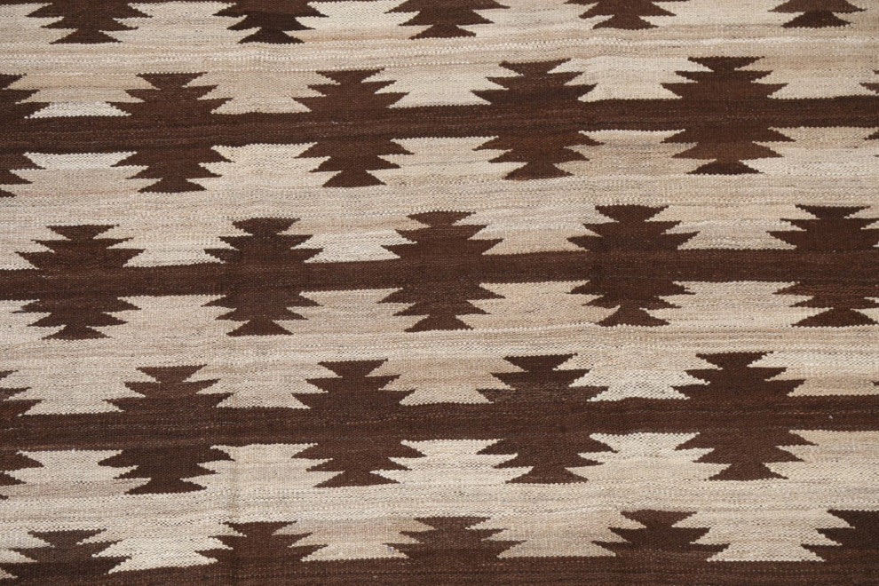 Vegetable Dye Geometric Kilim Oriental Area Rug Flat-woven Wool Carpet 5x7