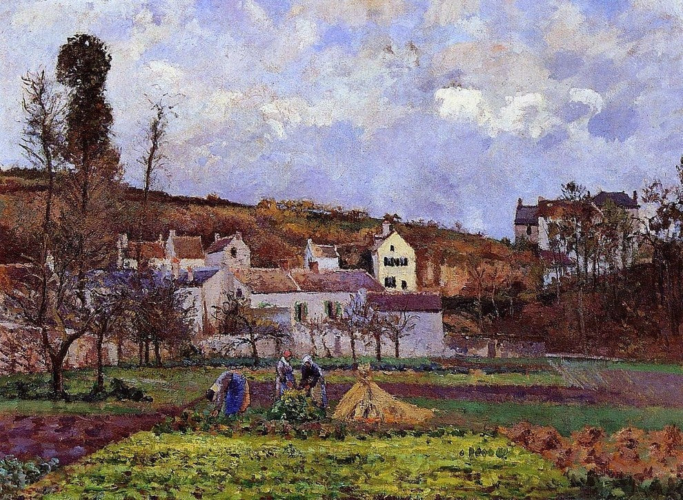 Camille Pissarro Kitchen Gardens at l'Hermitage Pontoise Wall Decal