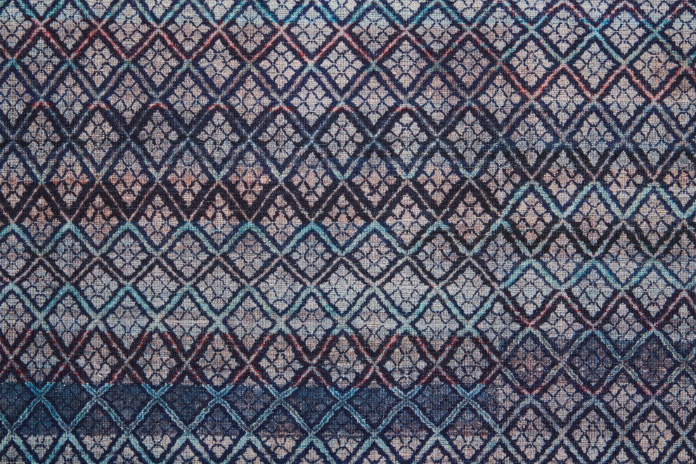 Welch Oriental Machine Washable Aqua Blue Rug, 2'7"x8' Runner