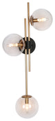 LNC 3-Light Up/Down Modern Gold Globe Wall Sconces, Black