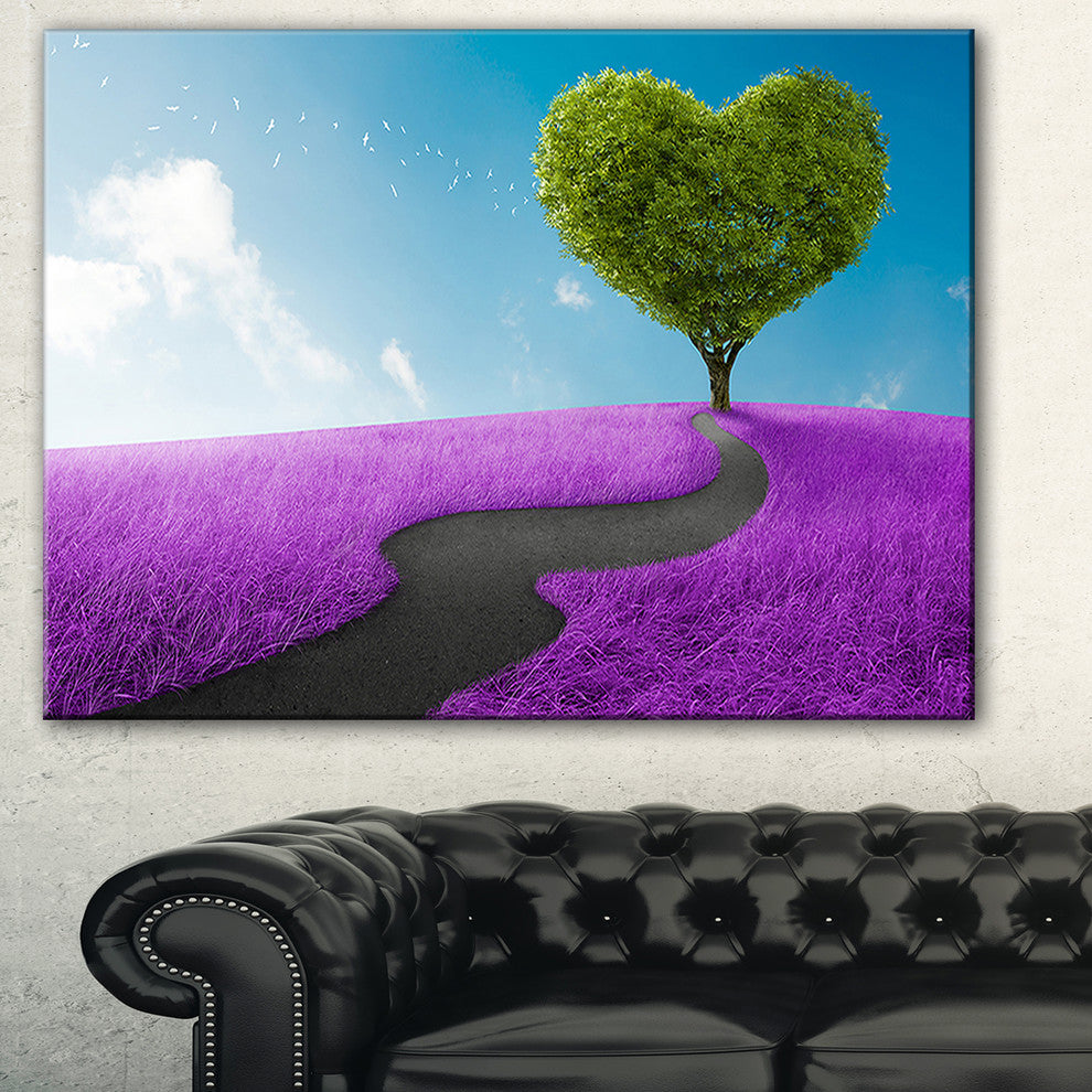 "Heart Tree" Abstract Digital Canvas Print, 32"x16"