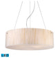 Modern Organics-5-Light Pendant, White Sawgrass Material, Polished Chrome