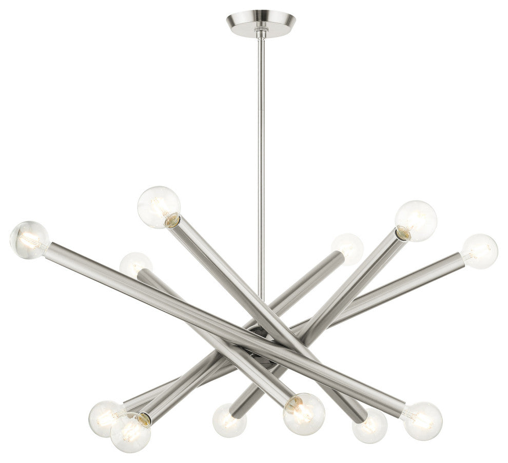 Brushed Nickel Modern, Urban, Sputnik, Dynamic, Timeless Chandelier