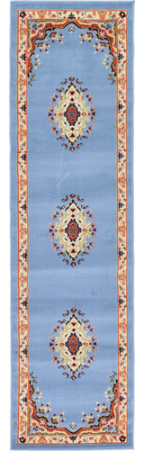 Unique Loom Light Blue Washington Reza 2' 2 x 8' 2 Runner Rug