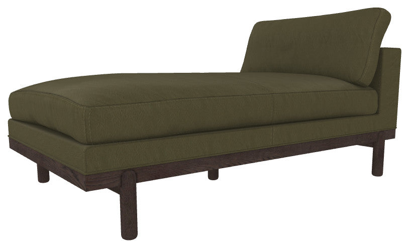 Cantor Leather Chaise, Finish: Ebony, Leather: Fern