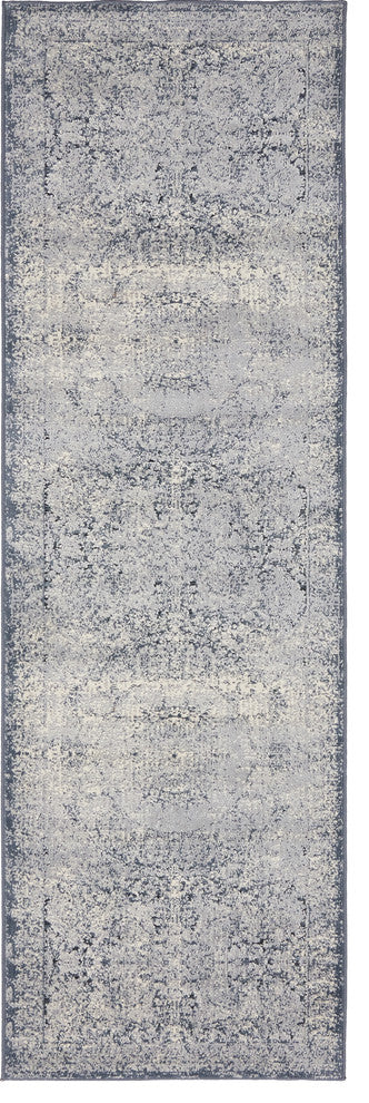 Unique Loom Dark Blue Chateau Grant 2' 2 x 6' 7 Runner Rug