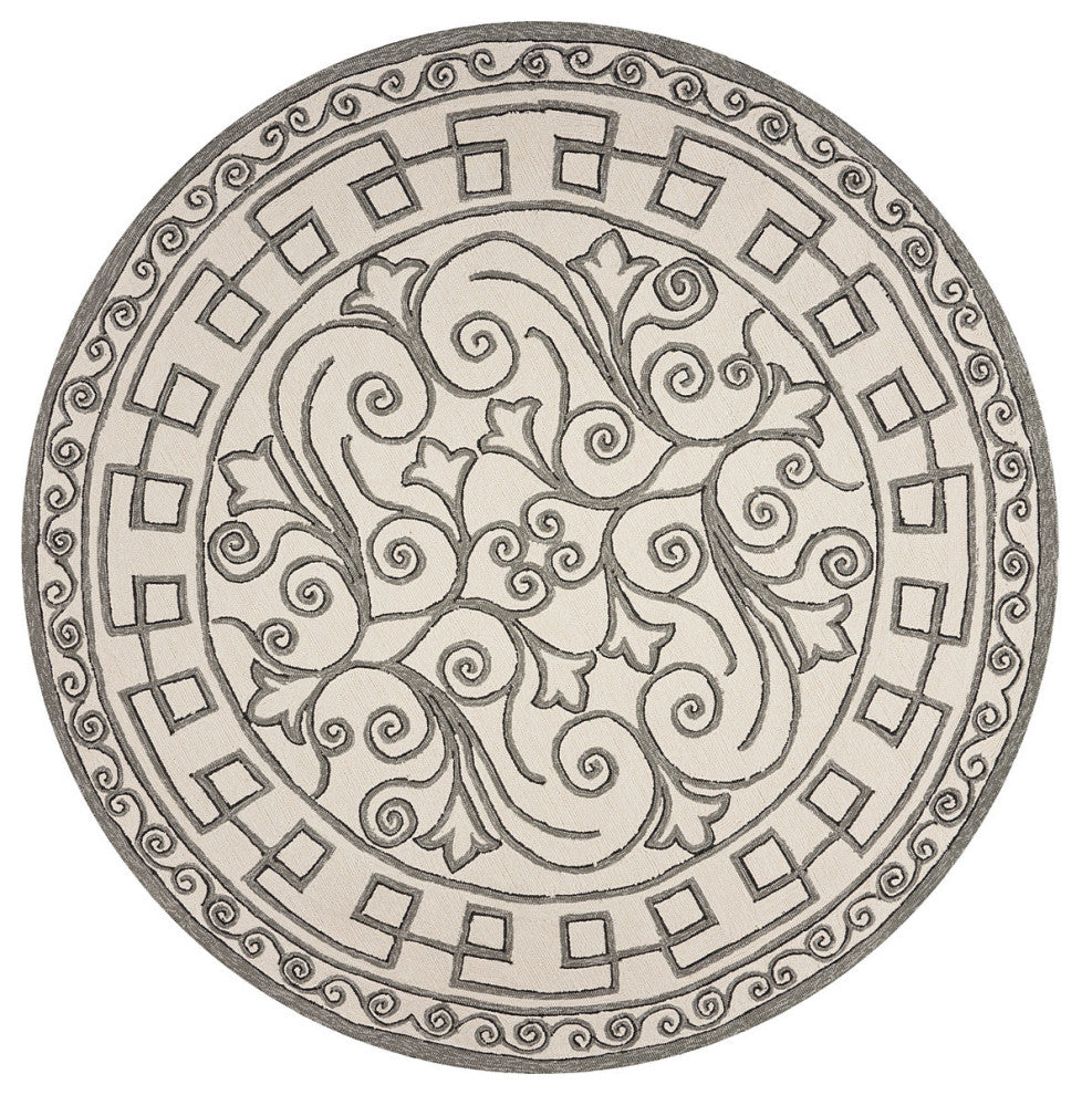 KAS Harbor 4246 Ivory/Gray Irongate Area Rug, 3'3"x5'3"