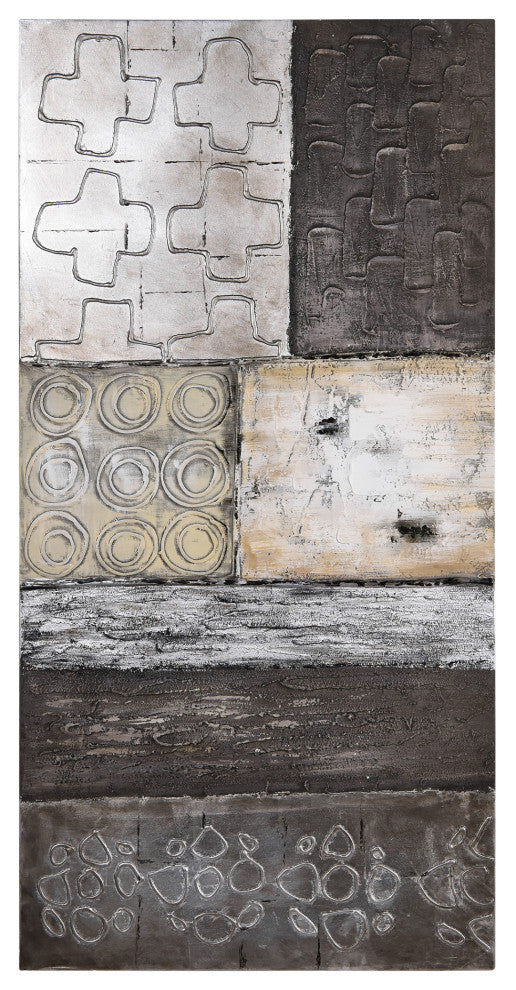 Stacked Abstract Wall Art Textured Metallic Hand Painted by Martin Edwards, Stacked 2