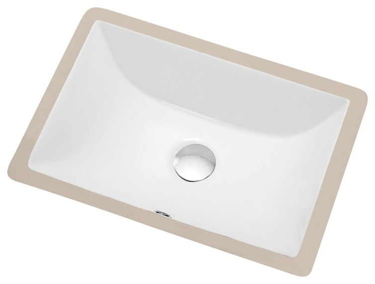 Dawn Under Counter Rectangle Ceramic Basin with Overflow
