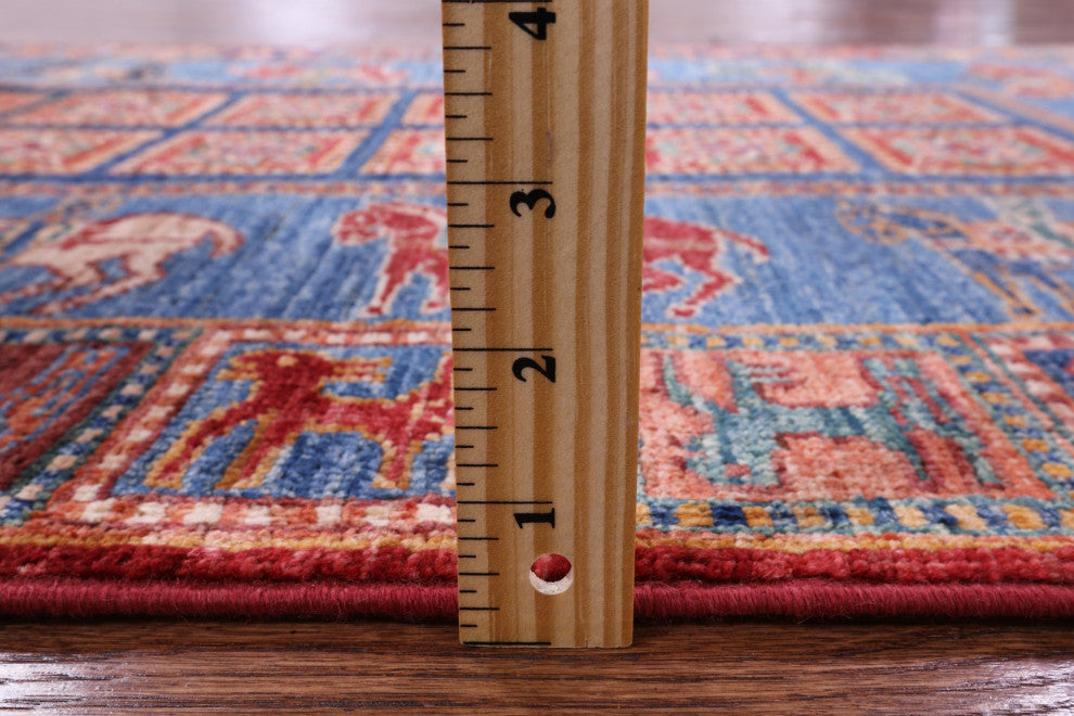 2' 9" X 4' 1" Antiqued Pazyryk Historical Design Hand-Knotted Rug Q10948
