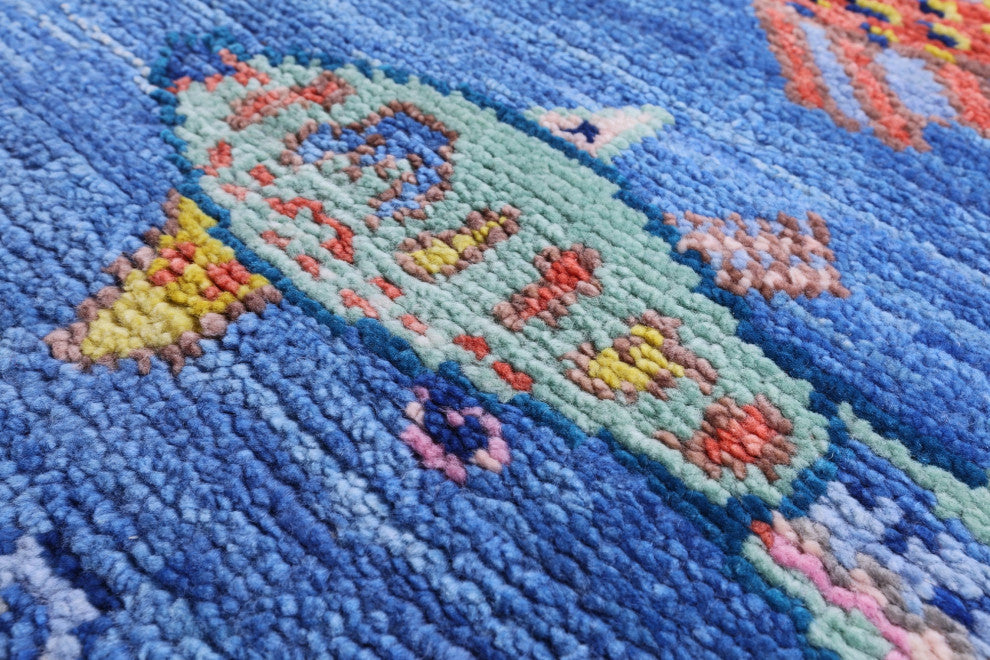5' 2" X 8' 1" Gabbeh Fish Design Handmade Rug - Q15348