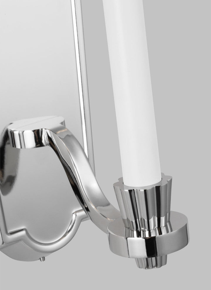 Paisley Tall Sconce, Polished Nickel
