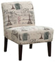Wooden & Fabric Accent Chair , Multicolor