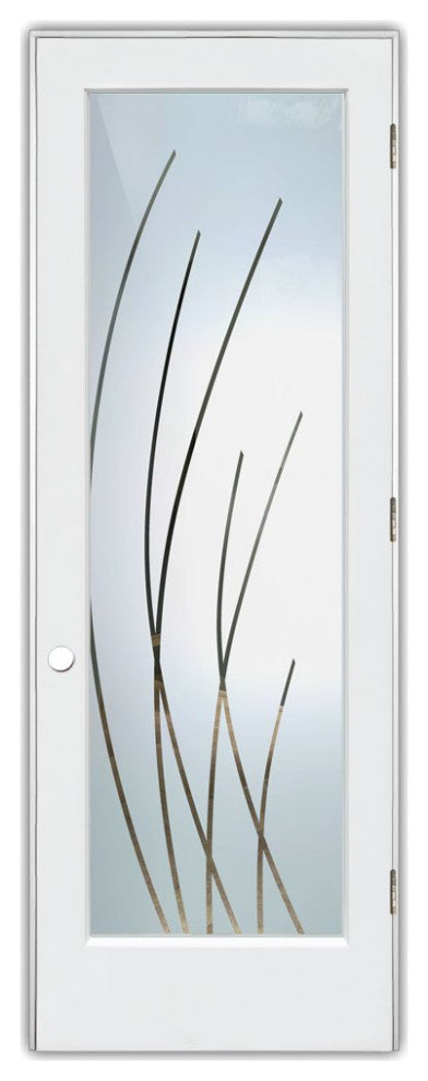 Interior Prehung Door or Interior Slab Door - Sleek Arcs - Primed - 30" x...