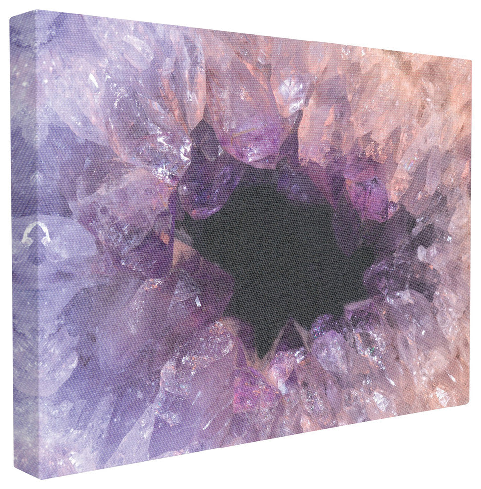Amethyst Geode Cavern Photograph XXL Stretched Canvas Wall Art, 30"x40"
