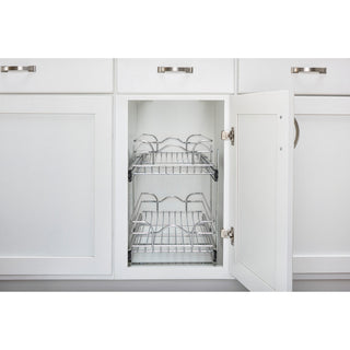 Two-Tier Bottom Mount Pull Out Steel Wire Organizer, 8.75"