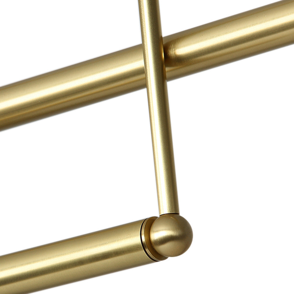 3-Light Kitchen Island Linear Pendant, Brass