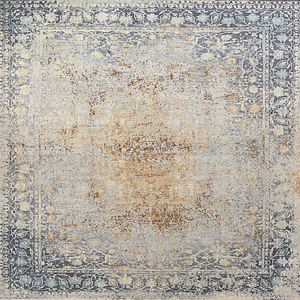 Ahgly Company Indoor Square Mid-Century Modern Area Rugs, 7' Square