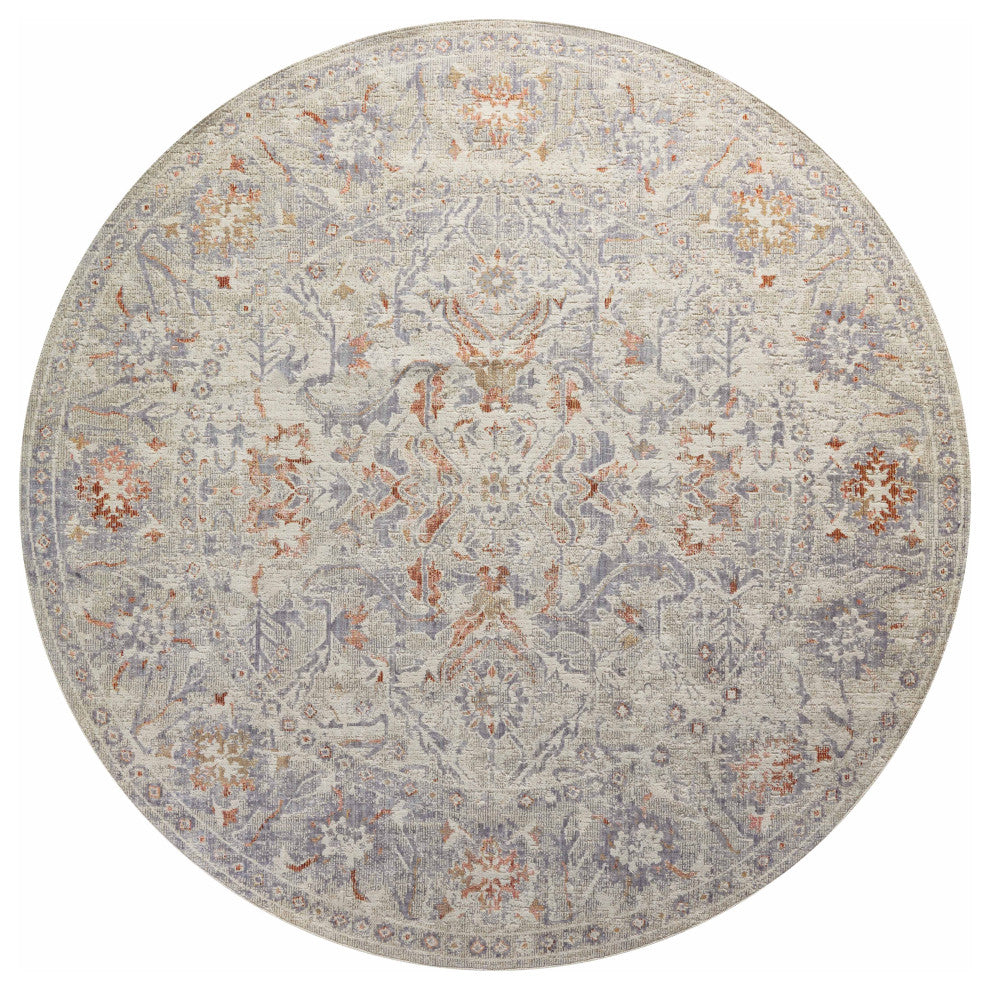 Chris Loves Julia x Loloi Rosemarie Oatmeal/Lavender 18" x 18" Sample Area Rug