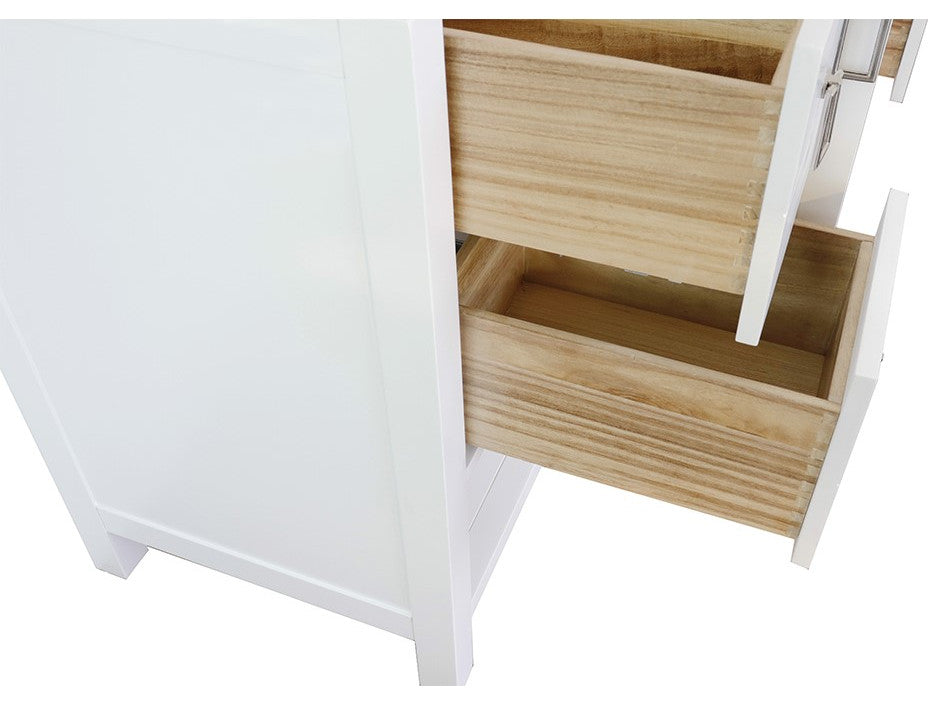 49" Single Vanity, White Finish With Black Galaxy Top