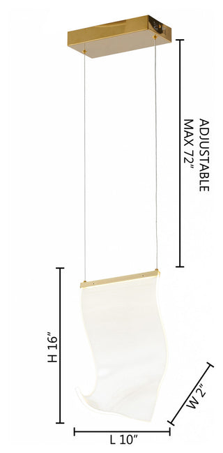 Acrylic Crumbled Sheet Pendant Light With Gold Hardware