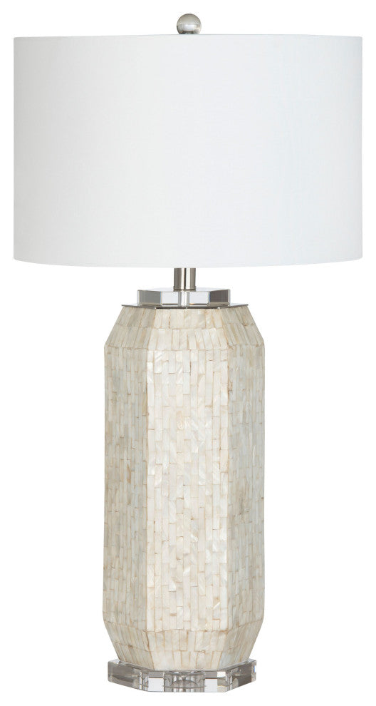 Remini 31" Table Lamp With Drum Shade, Gray