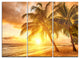 "Bright Sunset at Barbados Island" Metal Wall Art, 3 Panels, 36"x28"