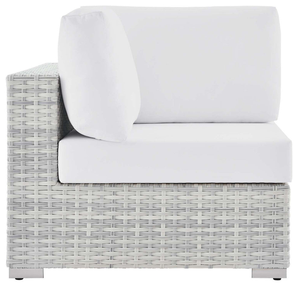 Convene Outdoor Patio Corner Chair Light Gray White