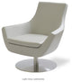 Rebecca Swivel Chair, Red Leatherette, Stainless Steel