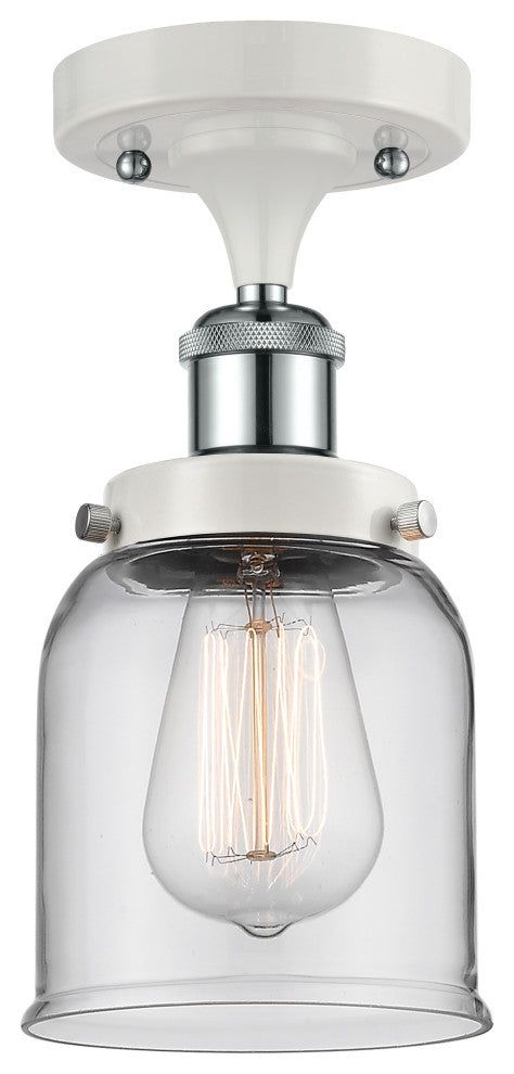 Innovations 916-1C-WPC-G52 1-Light Semi-Flush Mount, White, Polished Chrome