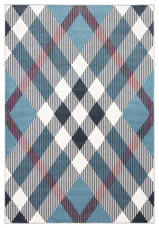 Aqua Kors Area Rug, Blue, 8'x10'
