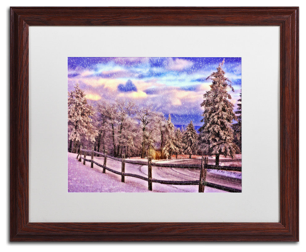 Lois Bryan 'On Top of Old Blue Knob' Art, Wood Frame, White Matte, 20"x16"