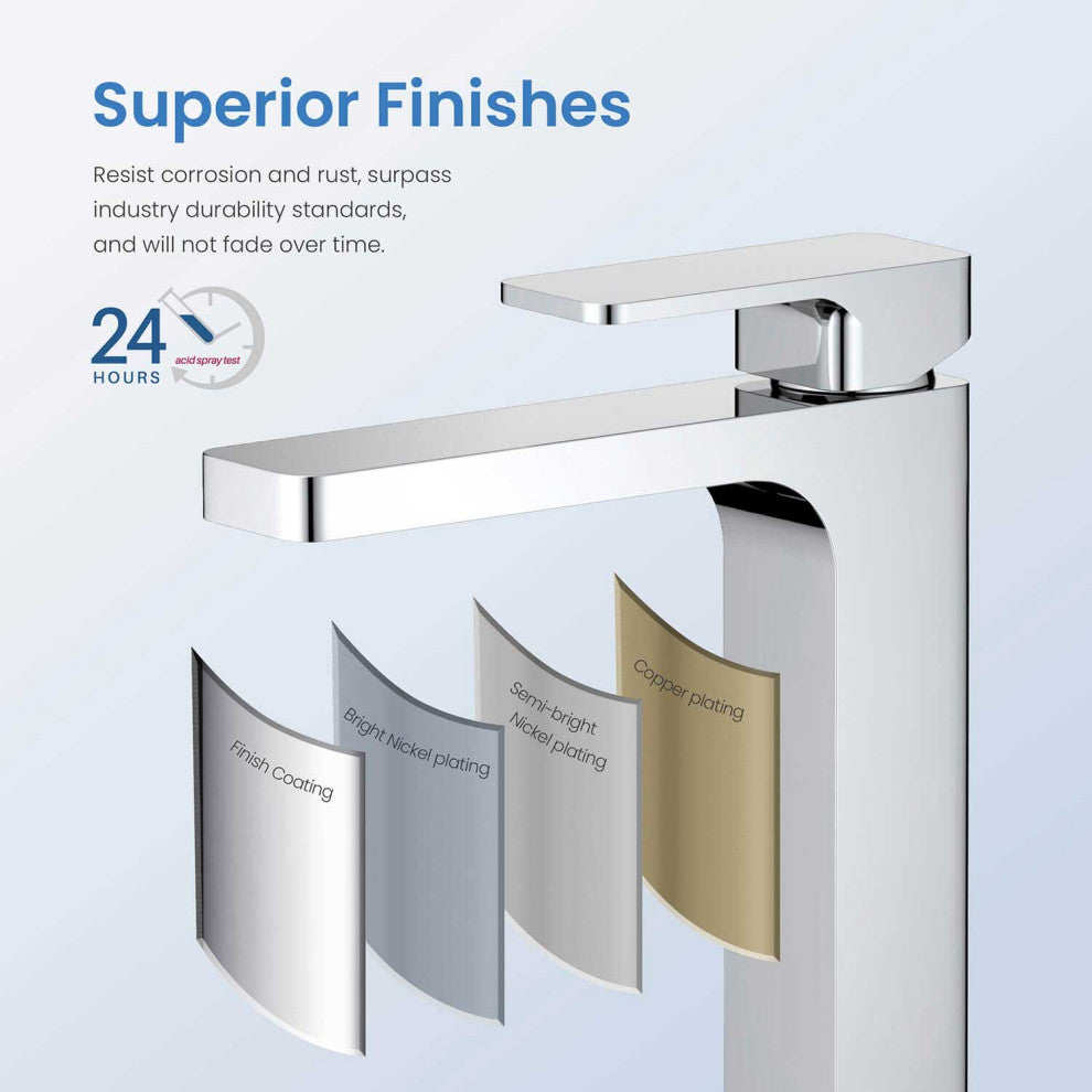 Blaze-T Single Handle Bathroom Vessel Sink Faucet, Chrome