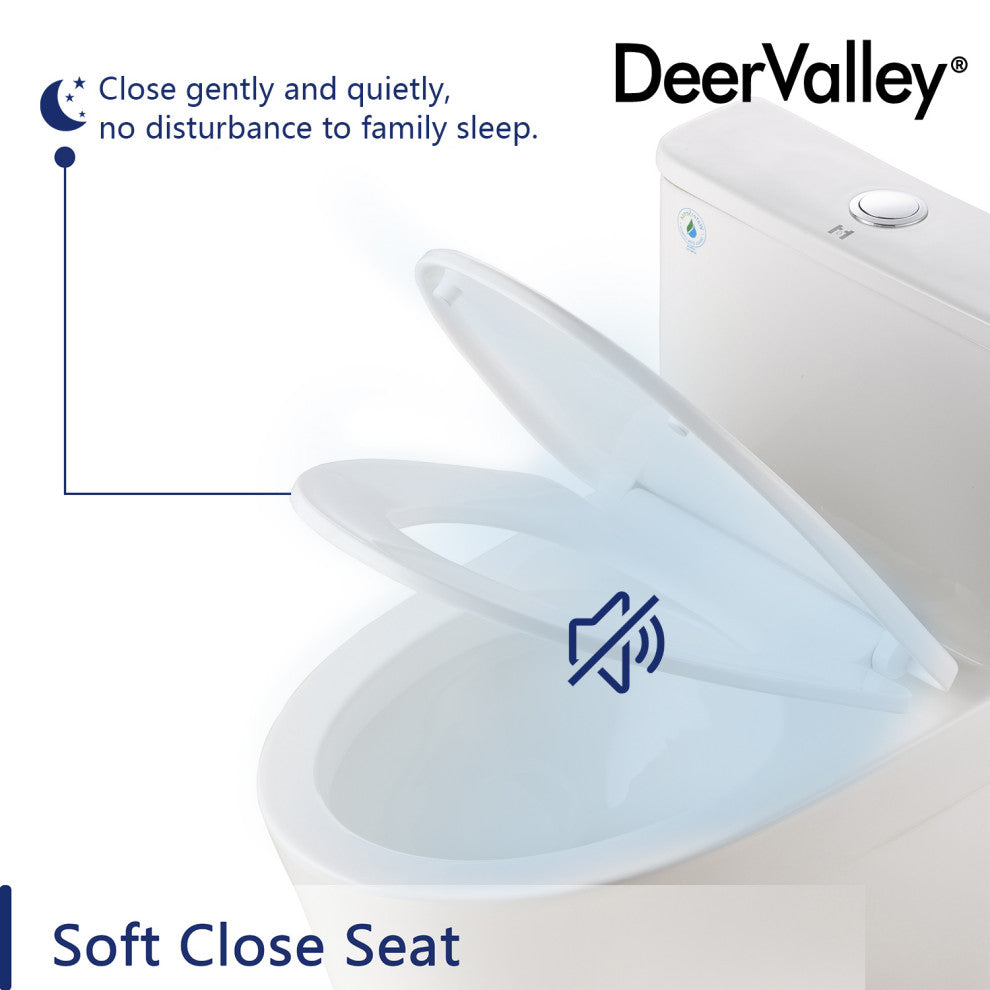 One Piece Toilet Elongated,Small Toilet Compact Modern Single Flush 1.28 GPF