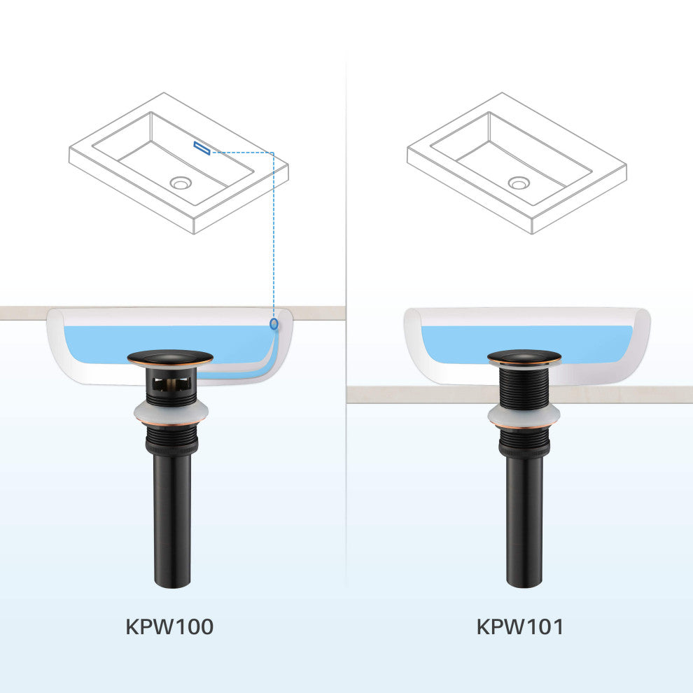 Pop-Up Drain Stopper with Overflow KPW100, Oil Rubbed Bronze