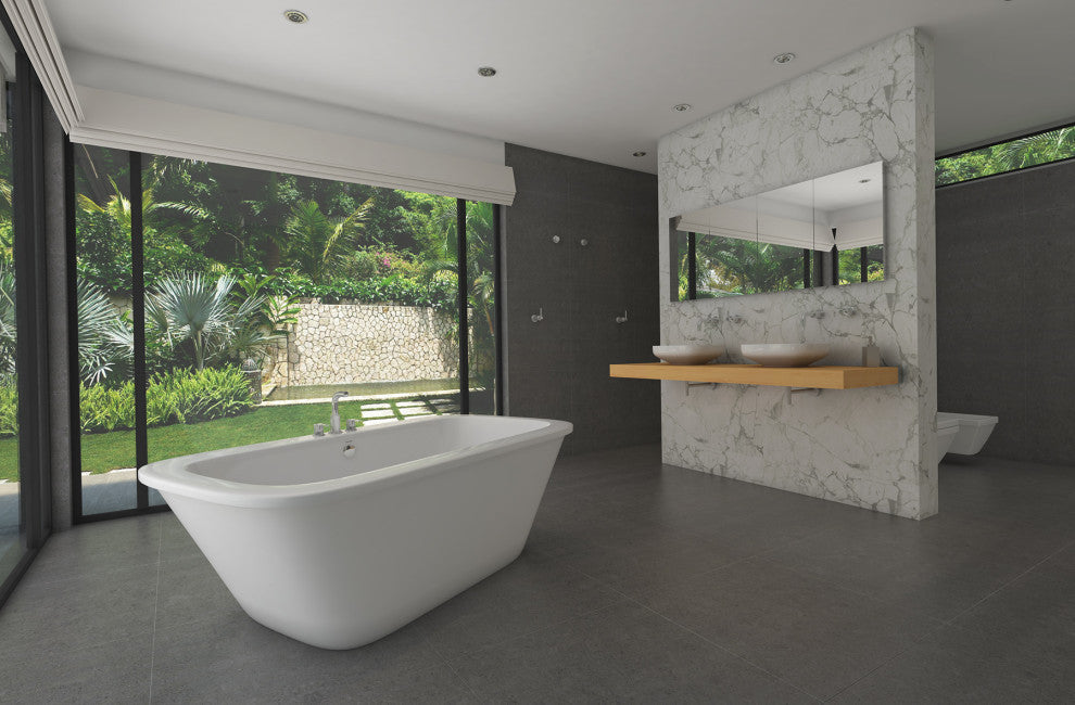Malibu Placencia Rectangle Soaking Bathtub 66x36x23 Biscuit