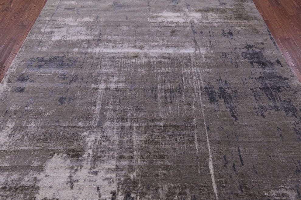 8' 0" X 10' 3" Abstract Hand-Knotted Wool & Silk Rug - Q13088