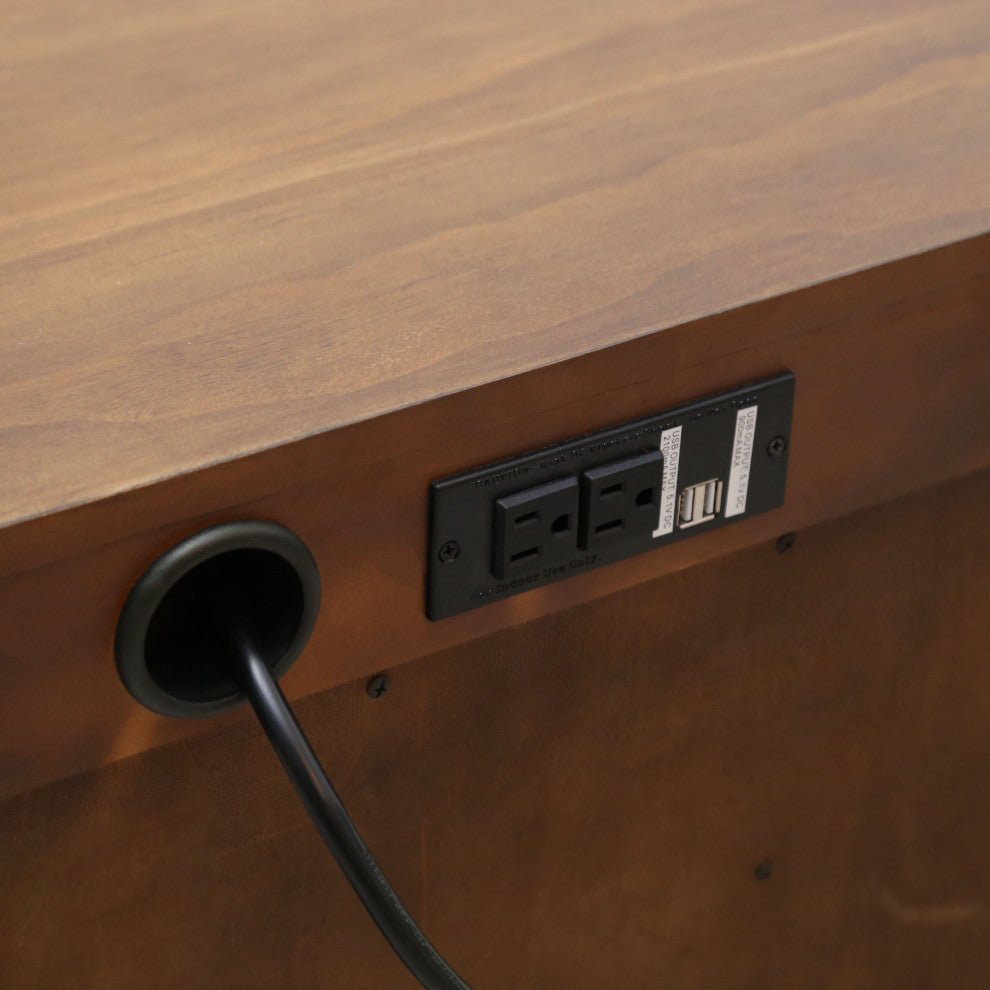 Silas Retro Mid-Century Wood Night Stand