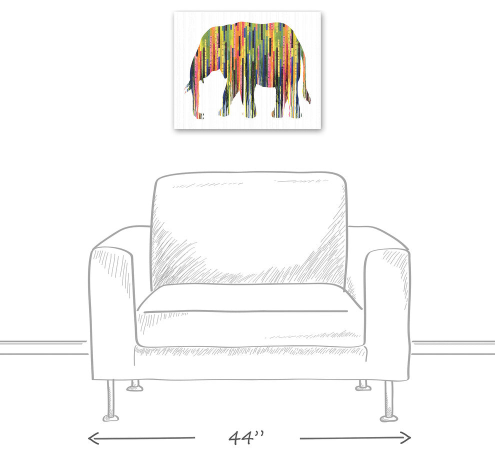 Colorful Elephant Print on Canvas