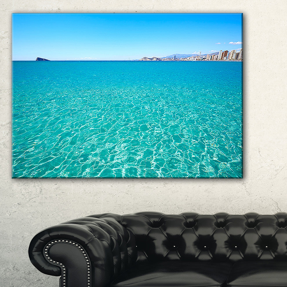 "Blue Benidorm Levante Beach" Canvas Print, 1 Panel