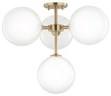 Mitzi H122604-AGB Ashleigh LED 20" Semi Flush Mounts, Aged Brass