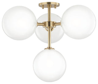 Mitzi H122604-AGB Ashleigh LED 20" Semi Flush Mounts, Aged Brass