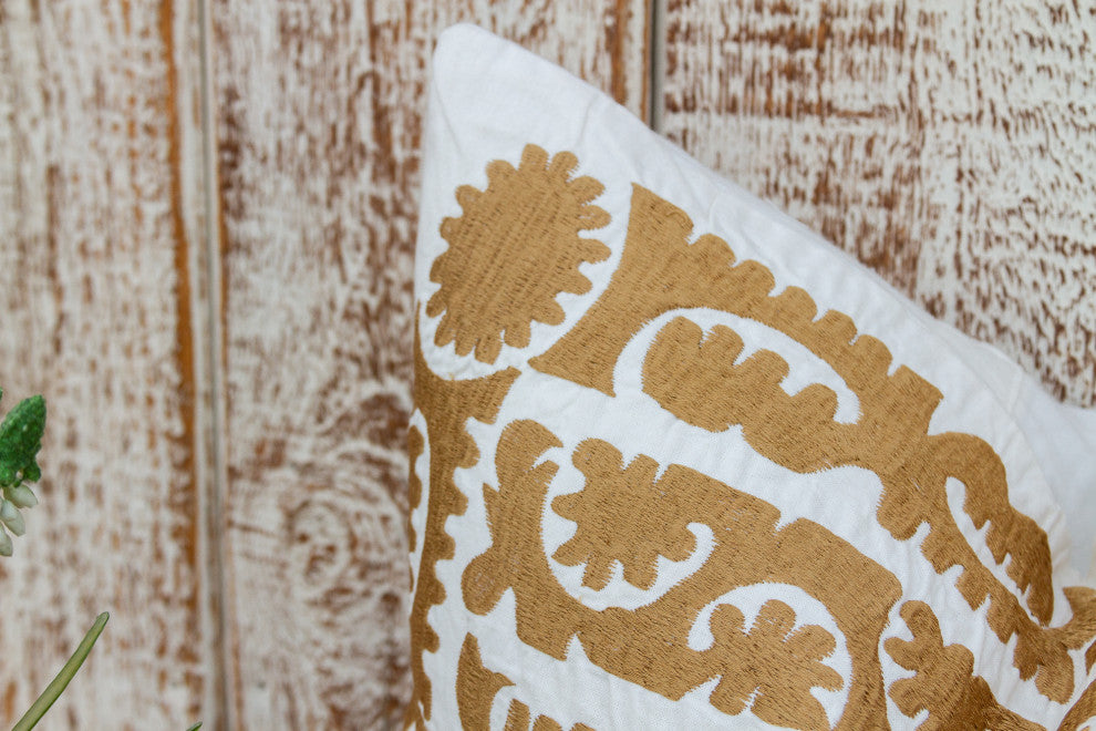 Small Gold Tone Suzani Pillow