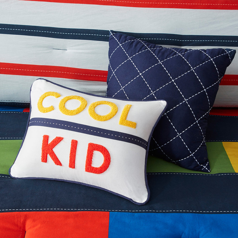 Kids Morris Cool Kid Color Block Comforter Set, Twin
