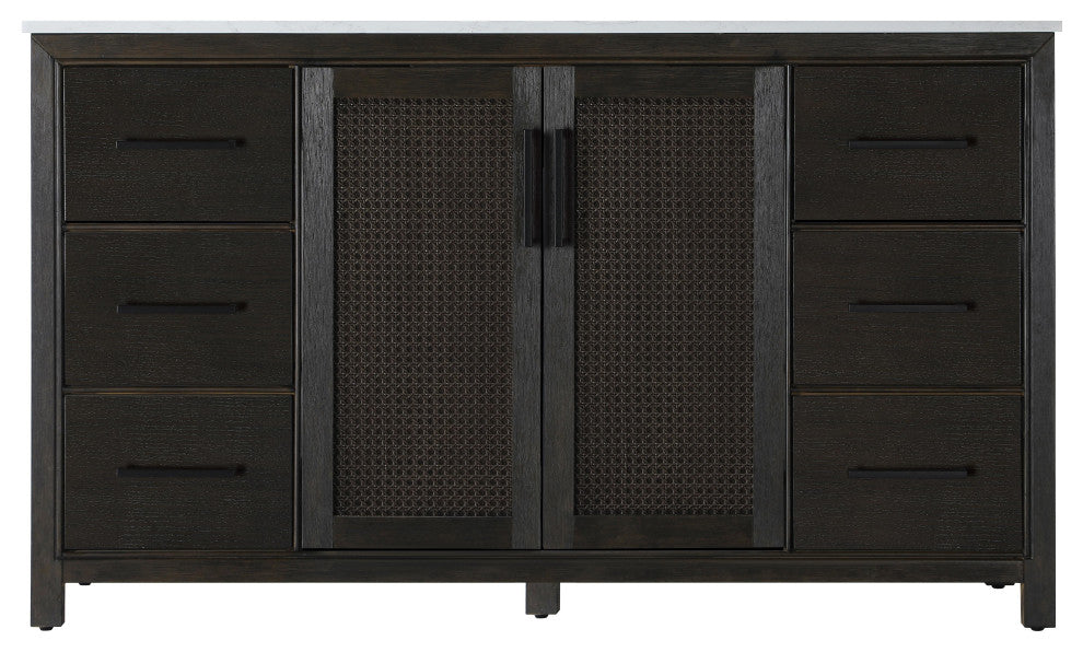 Home Living 60" Single Bathroom Vanity, Chocolate Oak