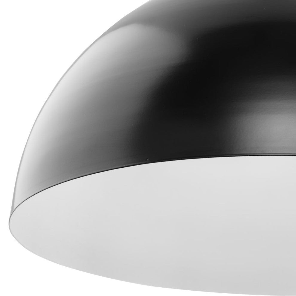 Perimeter Collection One-Light Matte Black Modern Pendant With metal Shade