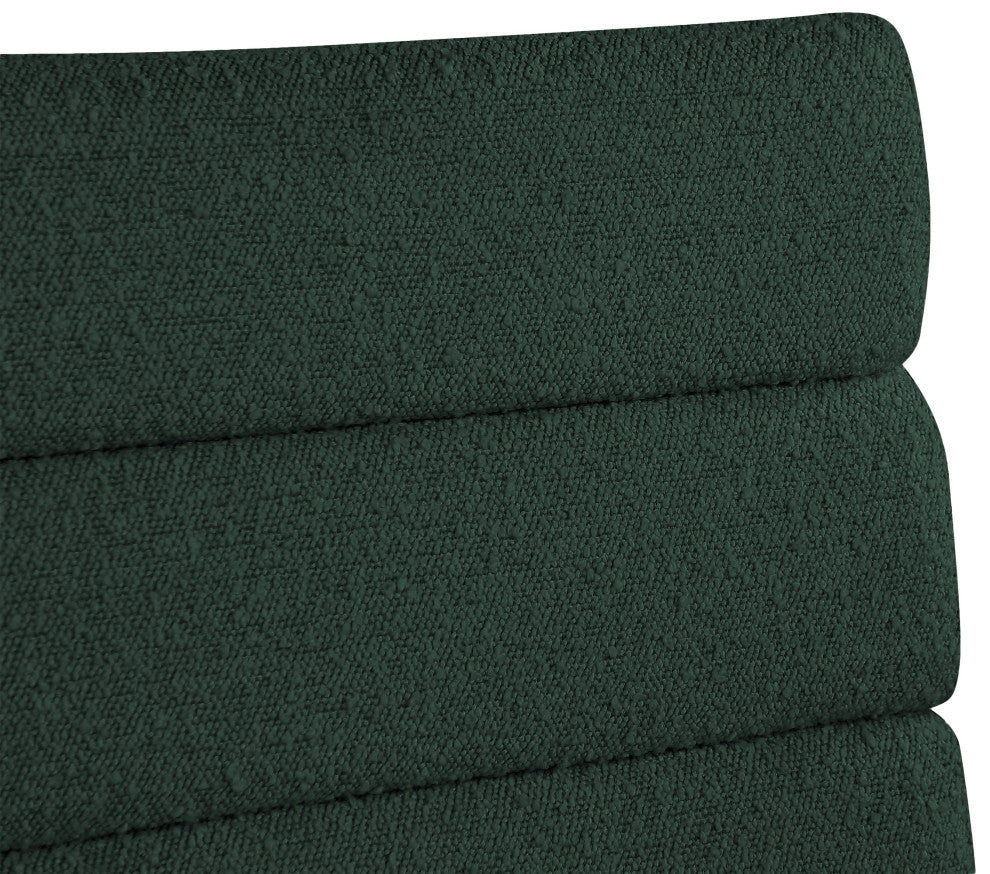 Kai Upholstered Dining Chair, Green, Boucle Fabric, Set of 2