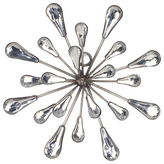 7" DIA Starburst Wall Art, Set of 2, Silver