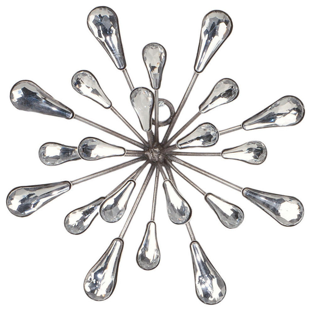 7" DIA Starburst Wall Art, Set of 2, Silver