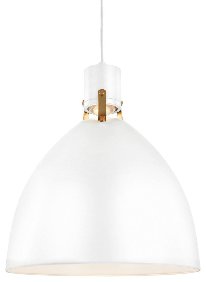 Generation Lighting 1-Light LED Pendant, Flat White
